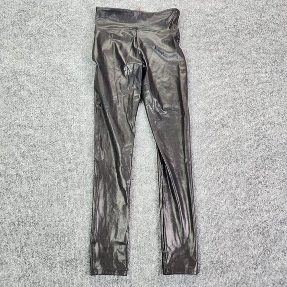SPANX Faux Patent Leather Leggings‎ Women's Petite SP Size Small Black - Picture 5 of 8